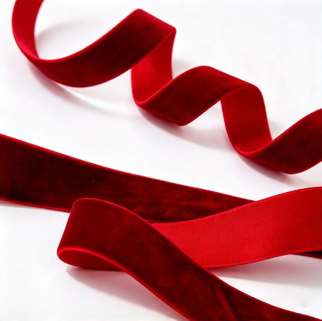 5 Meters Wine Red Velvet Ribbon Soft Fabric Ribbon for Gift Wrapping Flower Bouquet Wedding DIY Craf
