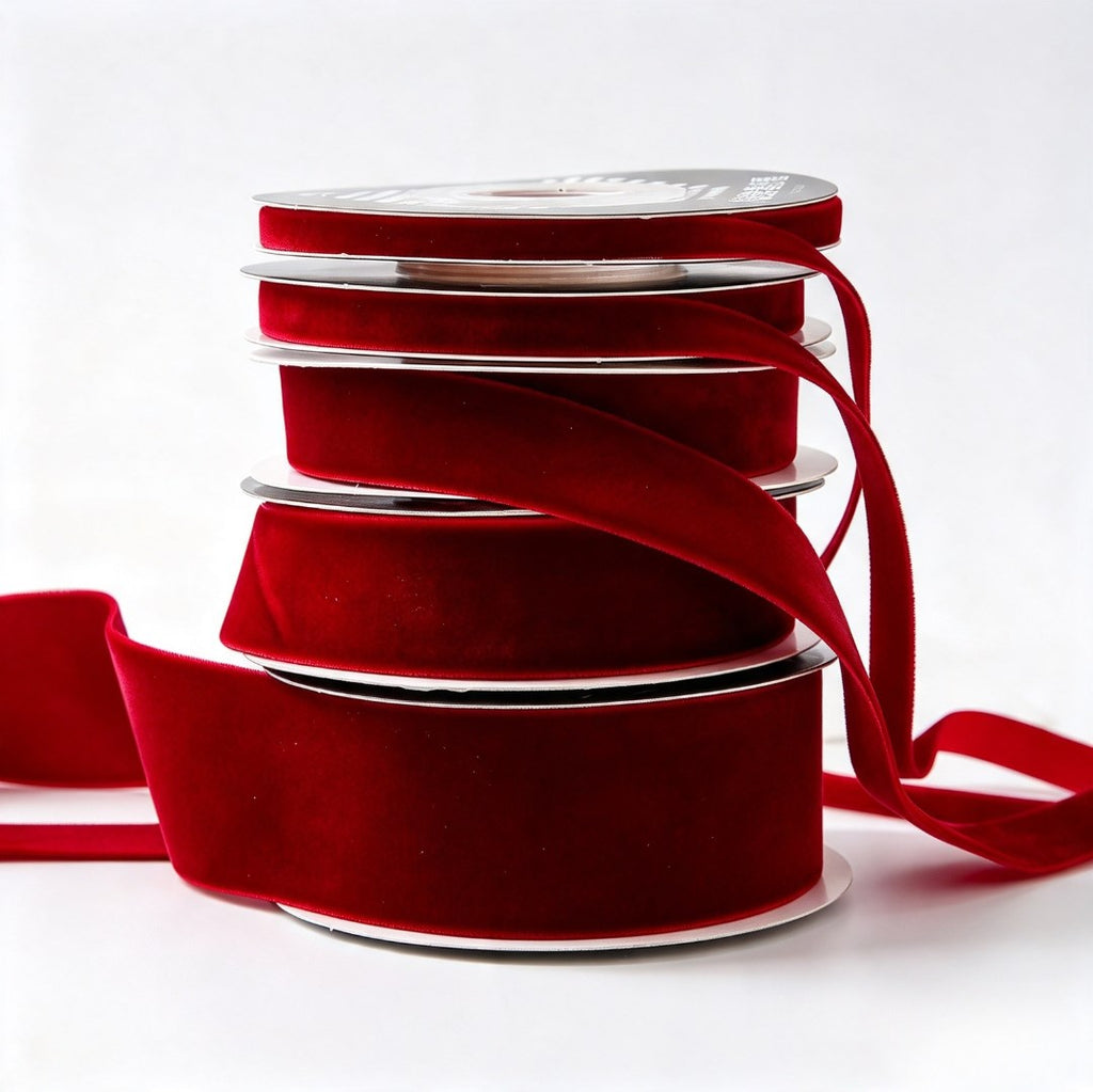5 Meters Wine Red Velvet Ribbon Soft Fabric Ribbon for Gift Wrapping Flower Bouquet Wedding DIY Craf