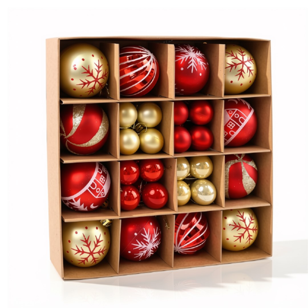 44PCS Christmas Balls Ornament Set Shatterproof Hanging Christmas Tree Decorations for Home Holiday