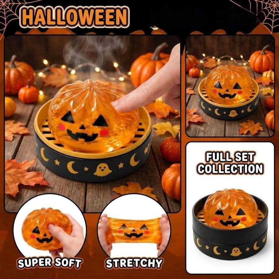Siopao Dumpling Halloween Blind Box Squishy Toy Ghost Pumpkin Mystery Surprise