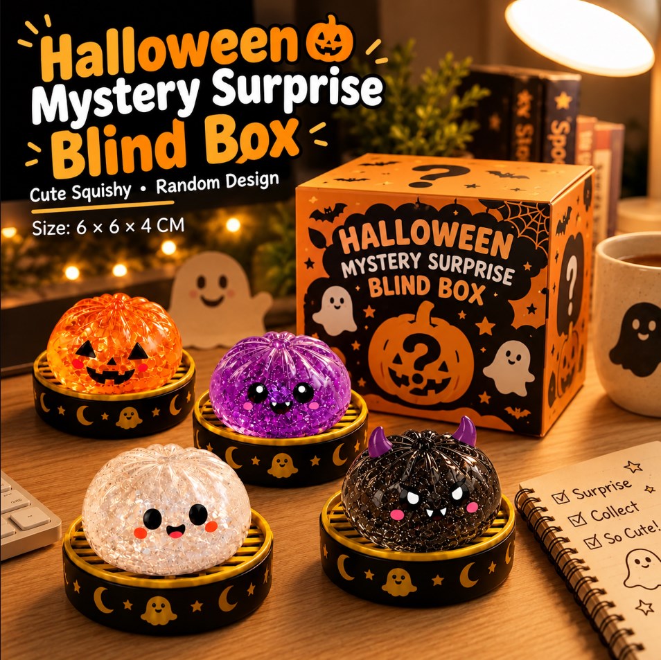 Siopao Dumpling Halloween Blind Box Squishy Toy Ghost Pumpkin Mystery Surprise
