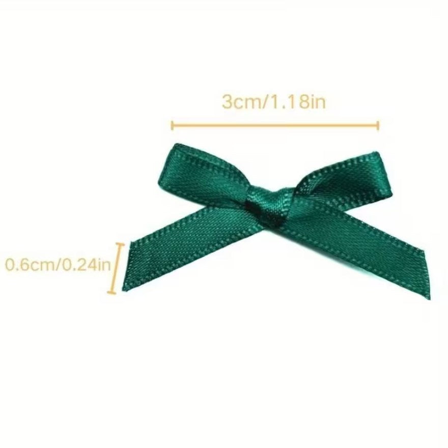 50pcs Mini Ribbon Bowknots Solid Plaid Decorative Bows for Gift Wrapping Crafts DIY Birthday Party