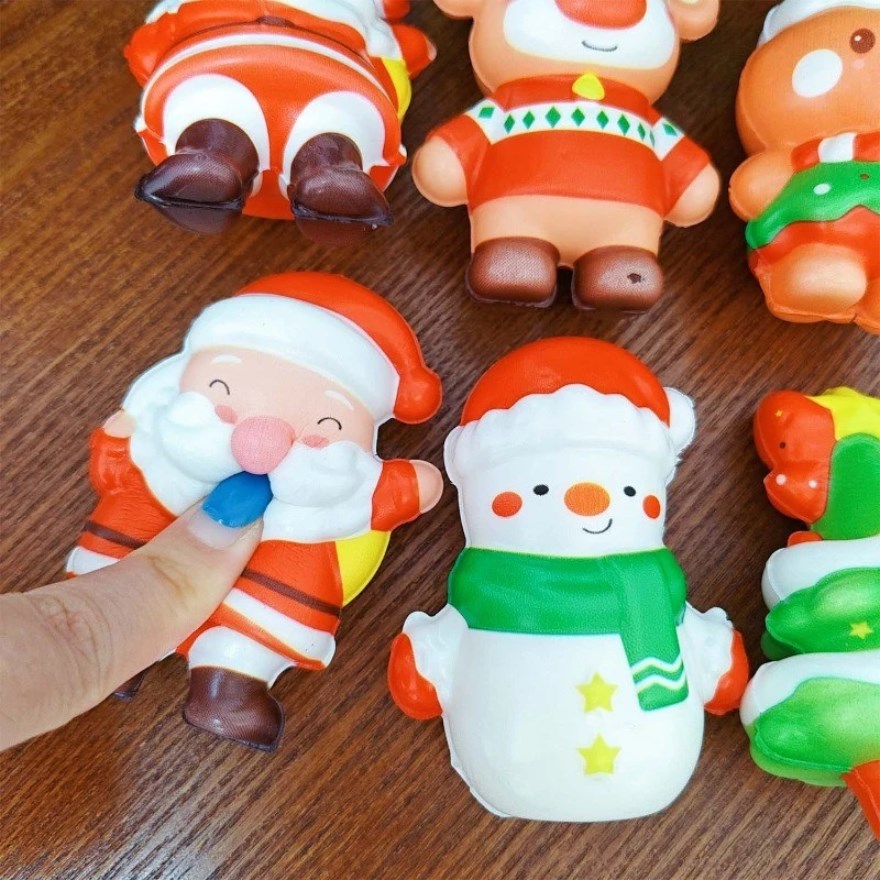 1pc Random Christmas Squishy Toy | Cute Santa, Reindeer & Snowman Stress Relief Toy