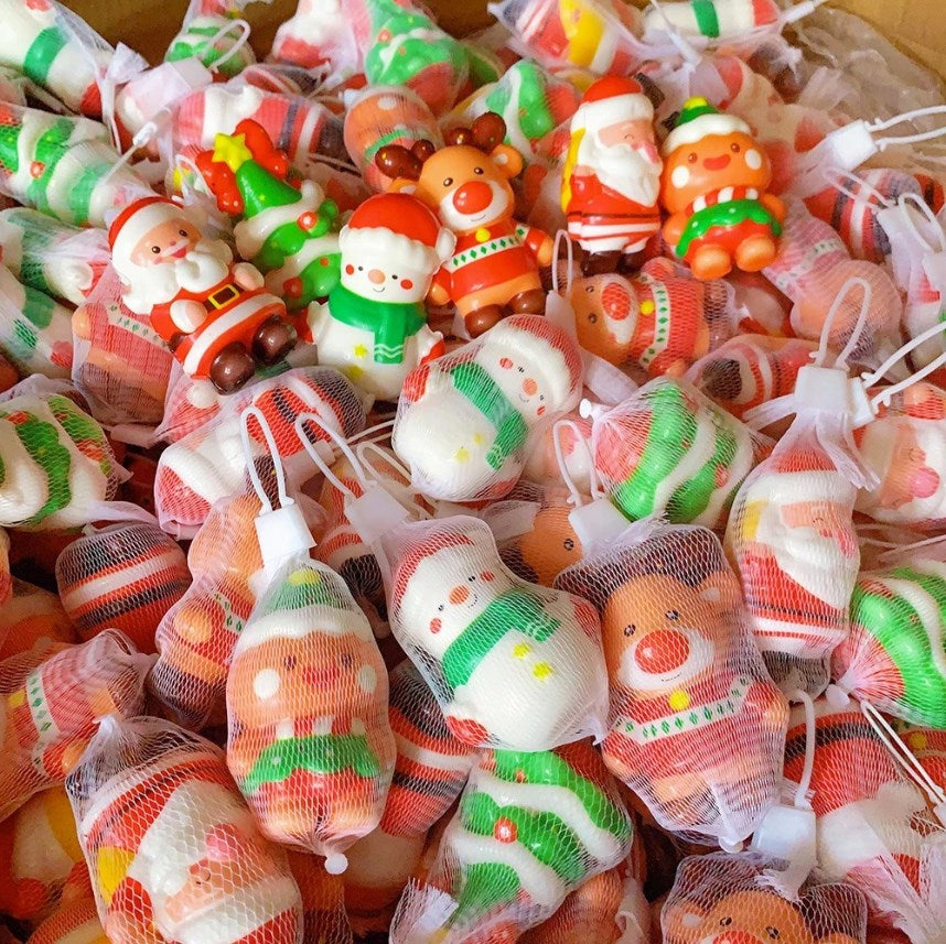 1pc Random Christmas Squishy Toy | Cute Santa, Reindeer & Snowman Stress Relief Toy