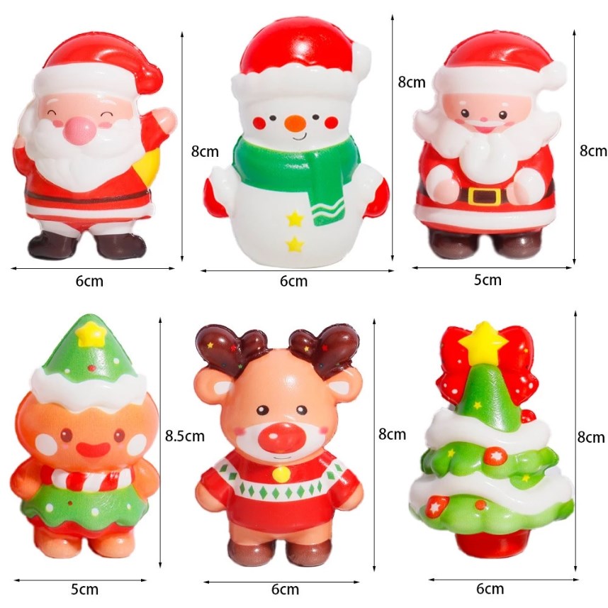 1pc Random Christmas Squishy Toy | Cute Santa, Reindeer & Snowman Stress Relief Toy