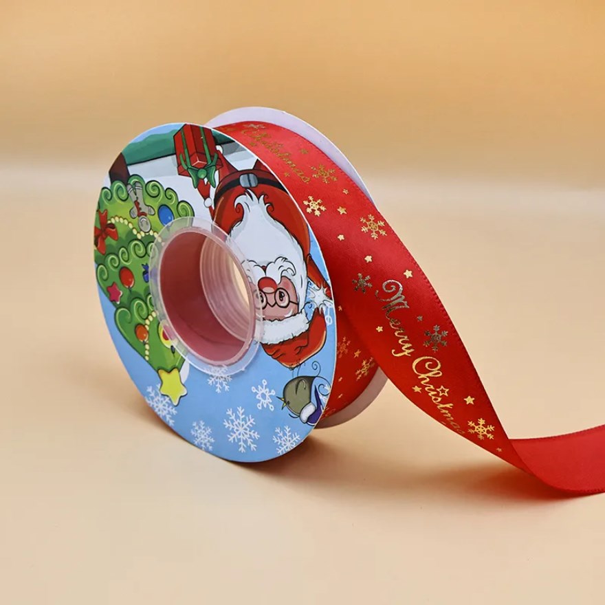 25yards 2.5cm decoration Christmas ribbon gift box gift packaging ribbon cake baking bow