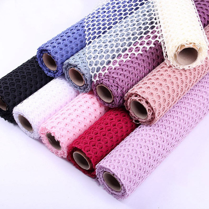 1roll | Flower Wrapping Mesh Roll Circle Net Hollow Floral Bouquet Decoration Wrap