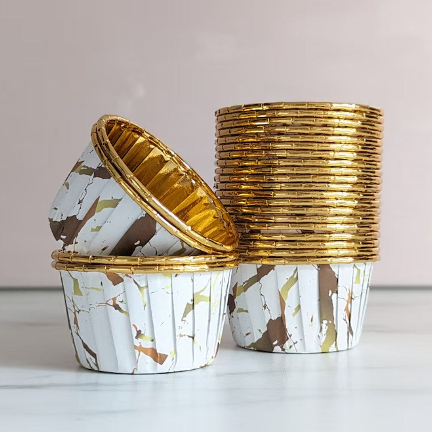 50pcs | Colorful Aluminum Foil Cupcake Liner Paper Cups Baking Muffin Liner