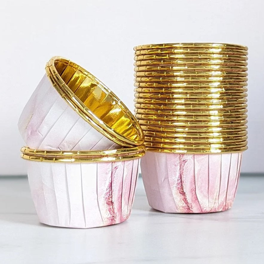 50pcs | Colorful Aluminum Foil Cupcake Liner Paper Cups Baking Muffin Liner