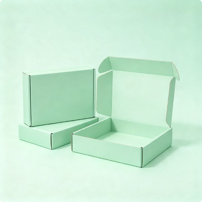 FULL PASTEL MINT GREEN Corrugated Mailer Box – Cardboard Packaging Box for Shipping and Gifts