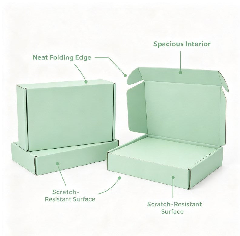 FULL PASTEL MINT GREEN Corrugated Mailer Box – Cardboard Packaging Box for Shipping and Gifts