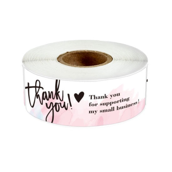 120pcs/Roll Thank You Sticker Rectangle for Label Designs