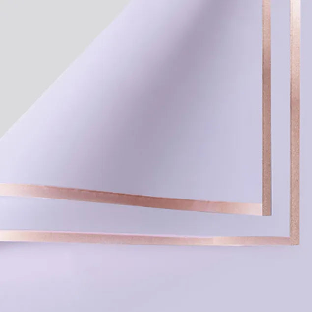 20pcs Gold Edge Waterproof Floral Wrapping Paper Sheets Frosted Bouquet Packaging Paper