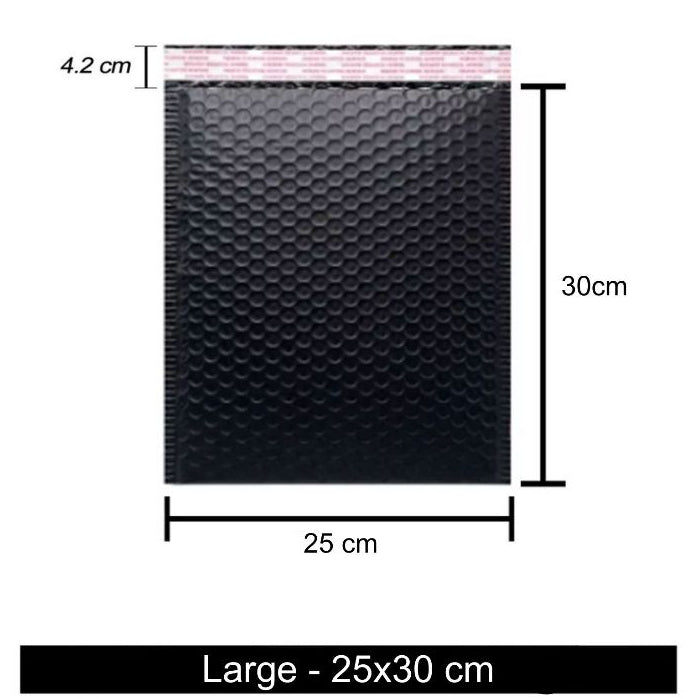 Waterproof Bubble Mailers Padded Envelopes Lined Poly Mailer Self Seal Black | Heart/Star Print 1pc