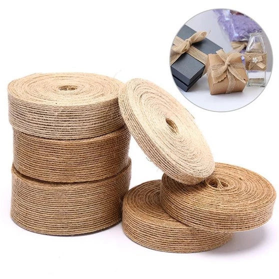 (10meters/roll) DIY craft material for horticultural decoration of natural jute silk and hemp ribbon