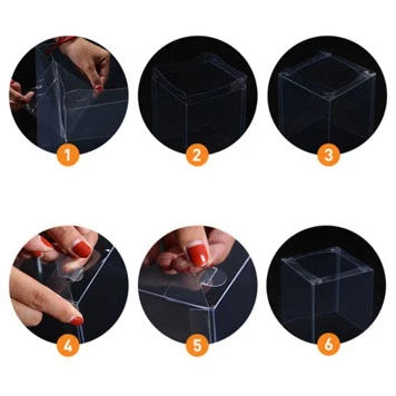 5pcs/set SQUARE Transparent birthday cake box square clear cake box (4/6/8/10/12 inch)