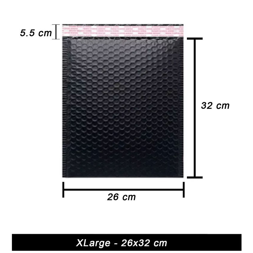 Waterproof Bubble Mailers Padded Envelopes Lined Poly Mailer Self Seal Black | Heart/Star Print 1pc