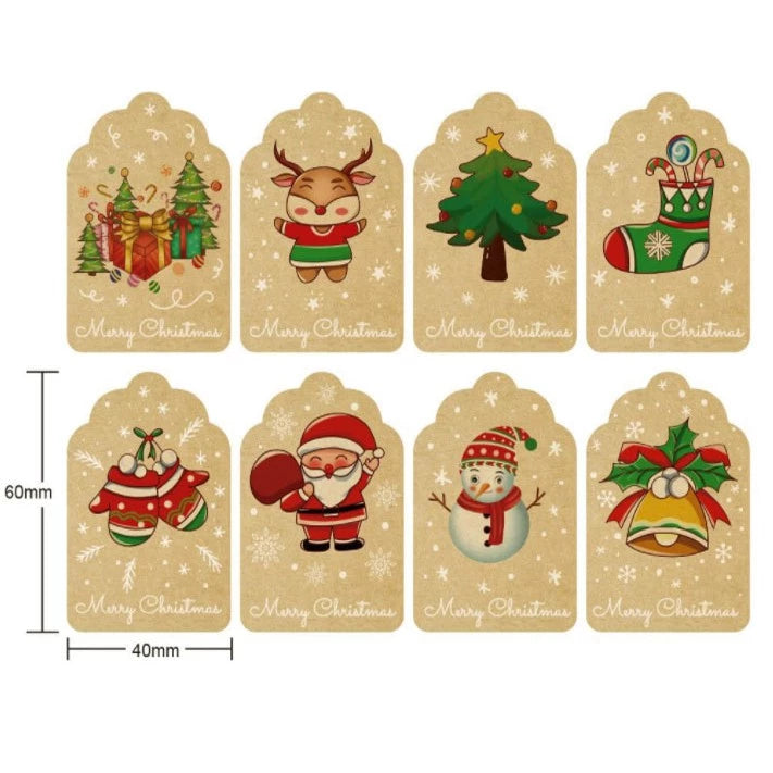250PCS/1Roll Merry Christmas Sticker Label Santa Claus Sticker for Gifts Christmas Gift tags