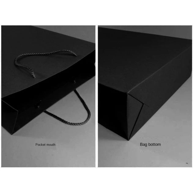 1 Pc (BLACK) Gift Bag with Handles Craft Package Paper Gift Box Jewelry Birthday Packing Bags