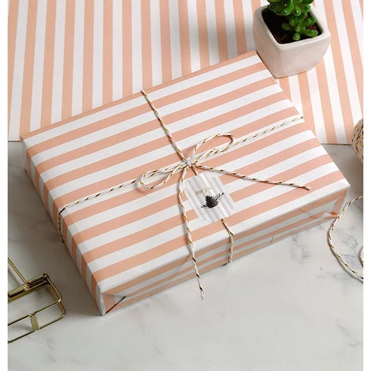 (5pcs) Glossy coated paper red polka dot striped peach heart Bright film wrapping paper