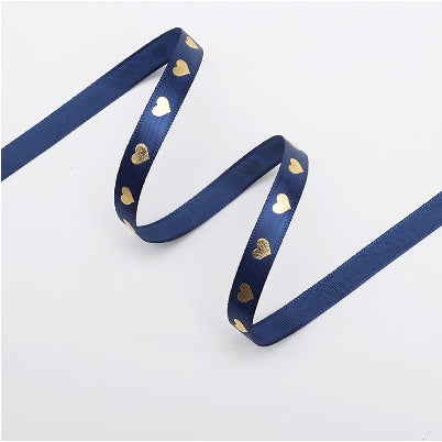 1cm/5yards | bronzing love ribbon flowers bouquet packaging ribbon gift box Ribbon