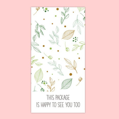 Rectangular green leaf stickers gift box sealed sticker / Rectangle Thankyou gift card
