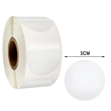 500Pcs A Roll Round Pvc Transparent Sticker Scrapbooking and Seal Label