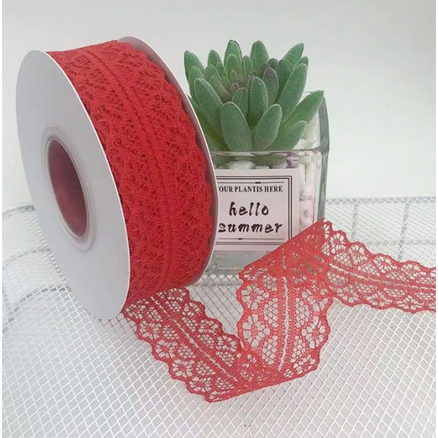 3cm (25Yards) Roll lace ribbon DIY made lace streamer bow edging gift ribbon