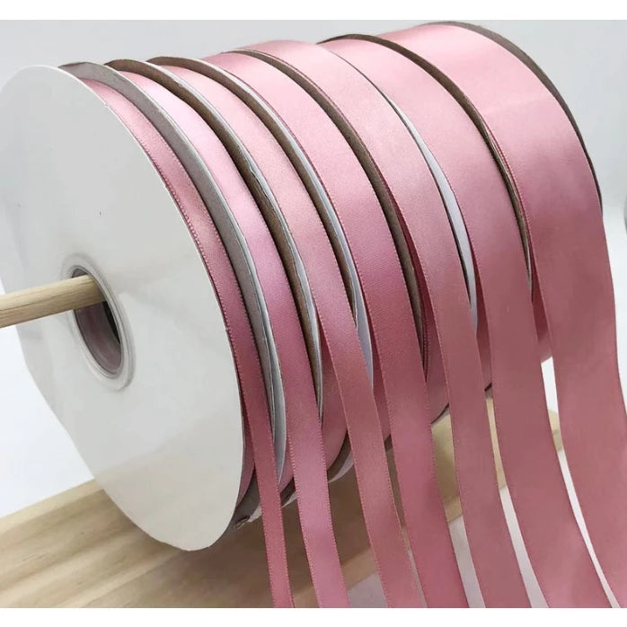 Smokey Pink (0.6cm, 1cm, 2cm, 2.5cm, 4cm) 5 Yards High Quality Satin Ribbon High Quality