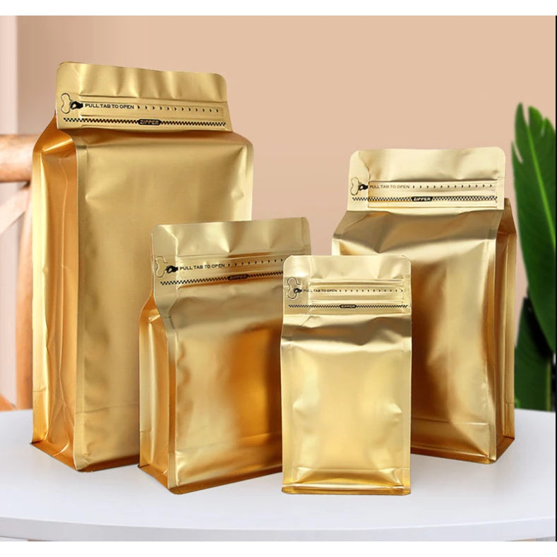 1pc Coffee Stand Up Pouch with Valve and Gusset Type Flat Bottom