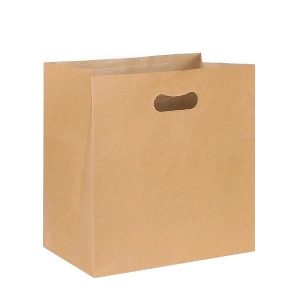 1pc | 120gsm Kraft Brown Punch Hole Takeout Paper Bag with Handle