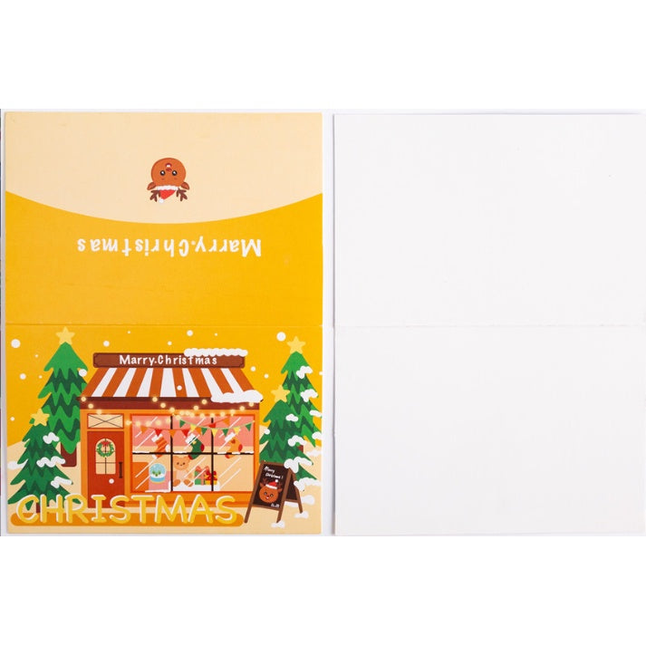 1pc New Christmas greeting card Christmas cute cartoon small card gift message card