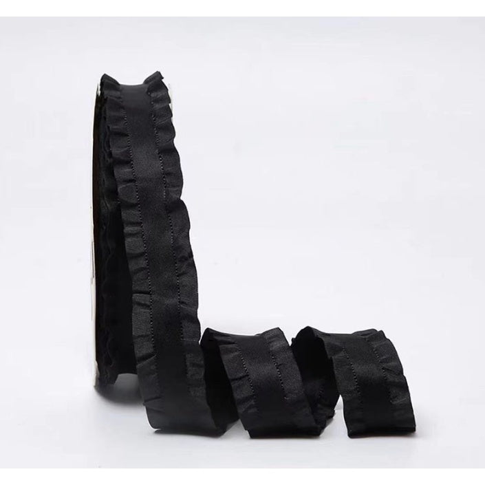 1roll |2.2cm Korean polyester ruffled ribbon flower packaging handmade DIY hair accessories