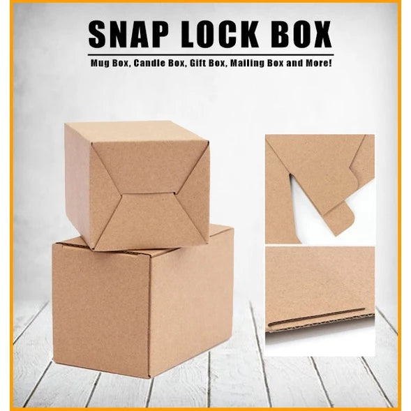 New SNAPLOCK Box Mailer Corrugated Kraft Premium Box Packaging mug box
