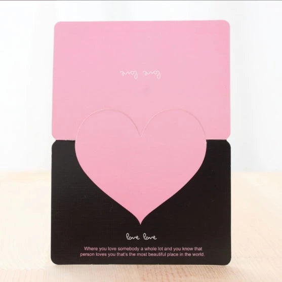 5pcs Heart Greeting Cards Valentine's Day Love Wish Message Card Wedding Mother's Day Events