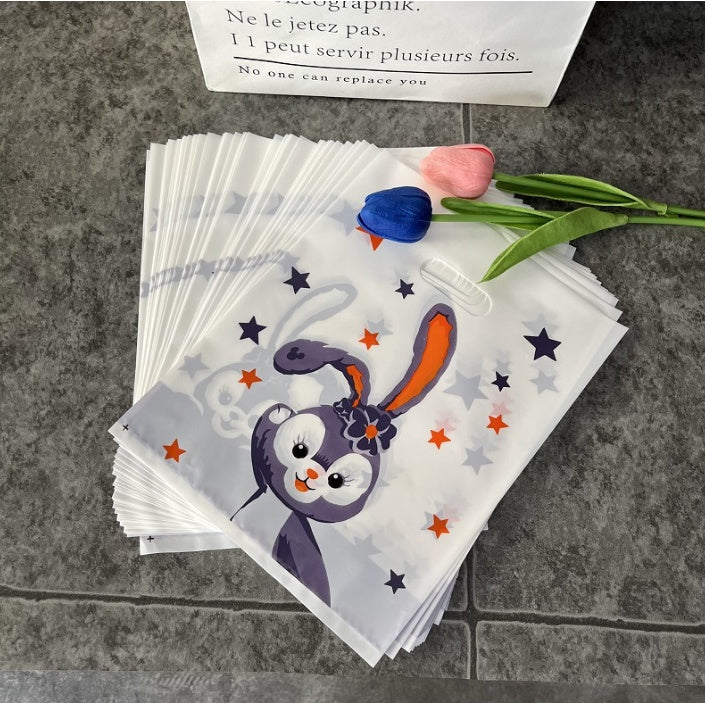 50pcs HIGH QUALITY Printed Plastic Takeout Tote Bag handle