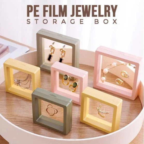 Floating Frame 3D Display Jewelry Box Suspension Storage PE Film Antioxidation Organizer