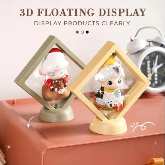 Floating Frame 3D Display Jewelry Box Suspension Storage PE Film Antioxidation Organizer