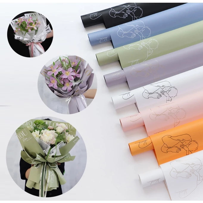 20pcs | ILOVEYOU print thickened wrapping paper flower boquet wrapper