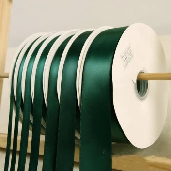 (0.6cm, 1cm, 2cm, 4cm, 5cm) 5Yards High Quality Satin Ribbon Dark Green