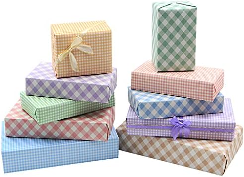 (5pcs) Checkered gift wrapping paper retro nostalgic elegant size birthday Wrapping paper