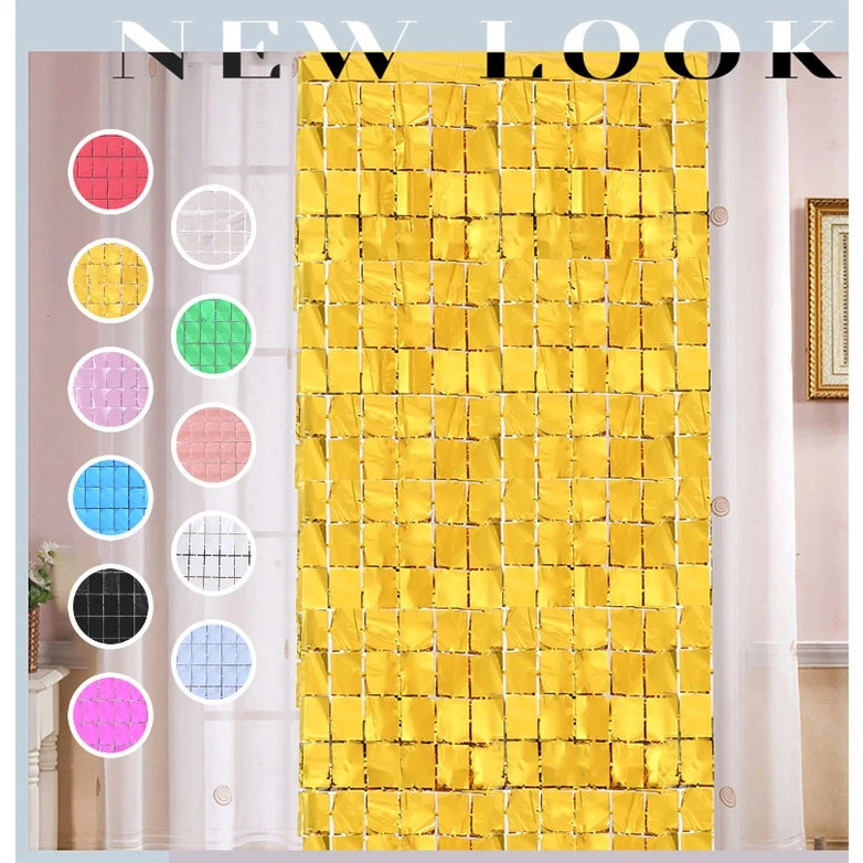 (2 METERS) SQUARE foil curtain party needs birthday decor party decorations foil curtain