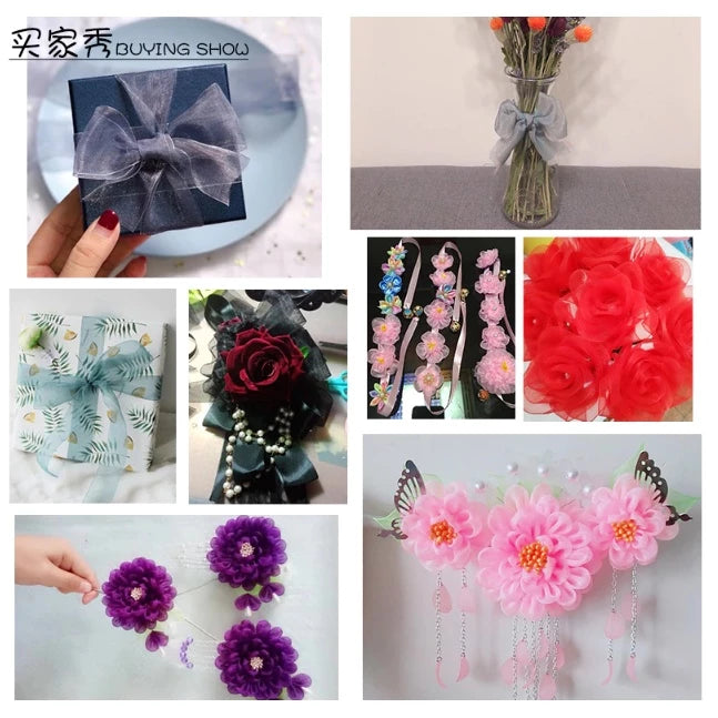 (1.5cm |50 yards/roll) organza ribbon wholesale gift wrapping decoration Christmas ribbons