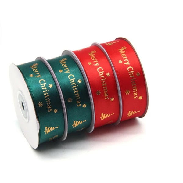 25 yards 2.5 cm Christmas Gift ribbon Wrapping merry christmas Gift satin Ribbon