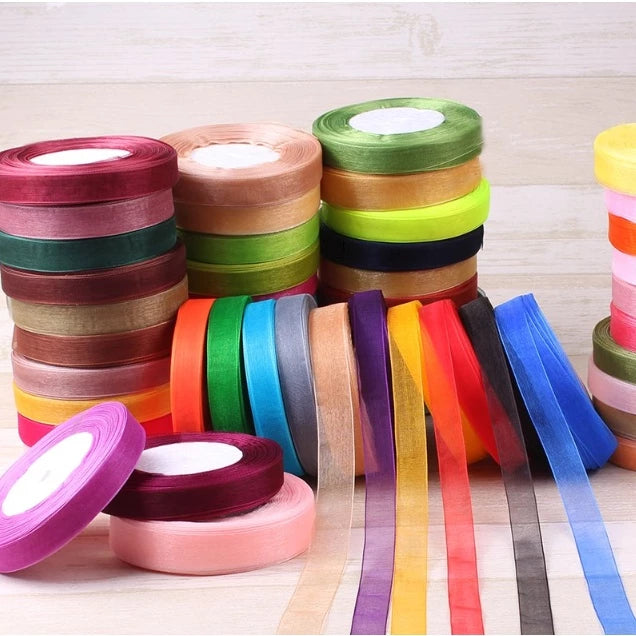 (1.5cm |50 yards/roll) organza ribbon wholesale gift wrapping decoration Christmas ribbons