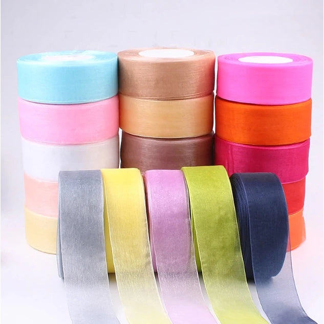 (4cm | 50 yards/roll )organza ribbon wholesale gift wrapping decoration Christmas ribbons