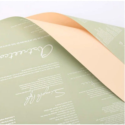 20pcs | Two-color English Letter Flower packaging Korean style wrapping paper