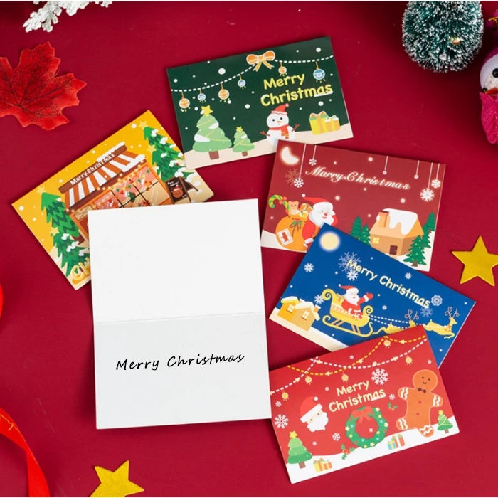 1pc New Christmas greeting card Christmas cute cartoon small card gift message card
