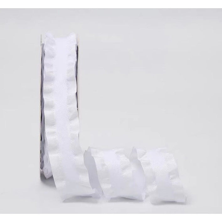 1roll |2.2cm Korean polyester ruffled ribbon flower packaging handmade DIY hair accessories