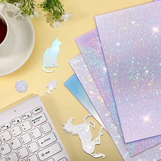 (20pcs) A4 Printable Holographic Sticker Pet vinyl Laser Sticker Waterproof